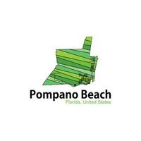 Karta av Florida pompano strand florida stad geometrisk design vektor