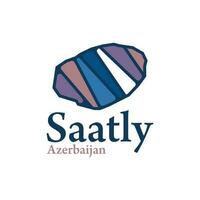 satligt azerbaijan Karta, azerbaijan Karta svart text design på vit bakgrund vektor