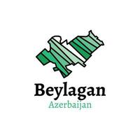 Aserbaidschan Stadt beylagan. Karte Vektor Illustration, Aserbaidschan beylagan Karte, Karte von Aserbaidschan