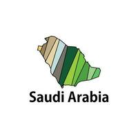 Saudi Arabien Regionen Karte, Vektor Datei Karte von Saudi Arabien, Grün Gliederung Karte von Saudi Arabien Vektor Design Vorlage. editierbar Schlaganfall