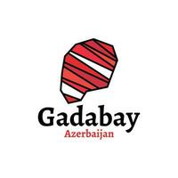 gadabay Aserbaidschan Karte, völlig editierbar, detailliert Vektor Karte von Aserbaidschan Design