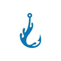 fiske krok med stänk vatten kreativ logotyp design vektor