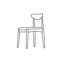 minimalistisch Leben Zimmer Innere mit Stuhl, Möbel Logo Design Stil, Design Stuhl Vektor Logo Vorlage.