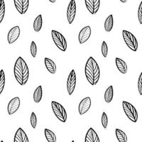 skandinavisches Muster, digitales Schwarz-Weiß-Blumenpapier, botanische digitale Muster. Blätter und Blüten Muster. vektor