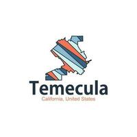 Karte von Temecula Kalifornien Stadt geometrisch Design vektor