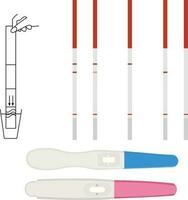 graviditet testa vektor urin diagnostisk testa utrustning och remsa vektor illustration hcg graviditet testa utrustning vektor bild