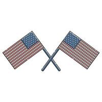 korsade flagga design för amerikan oberoende dag firande vektor