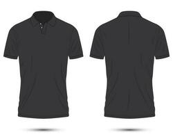 schwarz Polo Hemd Attrappe, Lehrmodell, Simulation Vorderseite und zurück Aussicht vektor