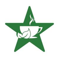 Öko Kaffee Star gestalten Konzept Logo Vorlage Design. Grün Kaffee Logo Vorlage Design Vektor. vektor