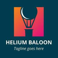 h Logo. Brief basierend Helium Ballon Logo Konzept. vektor