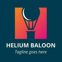 h logotyp. brev baserad helium ballong logotyp begrepp. vektor