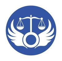 Flügel Gesetz Feste Logo Design Vektor Design. einfach Waage von Rechtsanwalt Gesetz Logo Vektor.