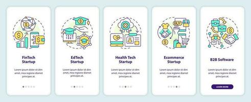 Beste Anfang Branchen Onboarding Handy, Mobiltelefon App Bildschirm. es Finanzierung Komplettlösung 5 Schritte editierbar Grafik Anleitung mit linear Konzepte. ui, ux, gui Vorlage vektor