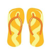 Gelb Flip Flop Hausschuhe Symbol Clip Art zum Strand Sommer- Gekritzel Vektor Illustration