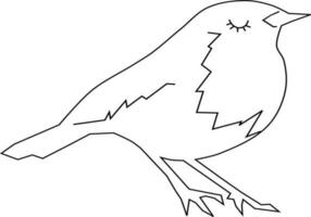 schwarz und Weiß Vogel Augen schließen Vektor Illustration. einfach Linien Stil.