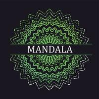 dunkel Mandala Blatt Design zum Luxus Vitrine und Hintergrund im Vektor und Symbole Illustration Grün Farbe