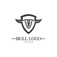 bull horn och buffalo logotyp och symboler mall ikoner app vektor