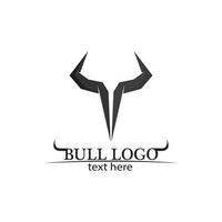 bull horn och buffalo logotyp och symboler mall ikoner app vektor