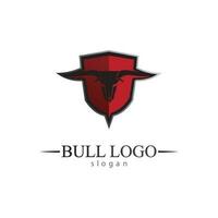 bull horn och buffalo logotyp och symboler mall ikoner app vektor