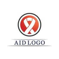 Aids Ribbon Logo und World Aids Day Vektordesign vektor