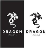 Drachen Logo Kunst fein modern vektor