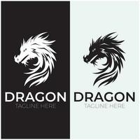 Drachen Logo Kunst fein modern vektor