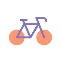 Fahrrad eben Farbe ui Symbol. Reiten Fahrrad. Vermietung Service. Transport Modus. Geographisches Positionierungs System Navigation. einfach gefüllt Element zum Handy, Mobiltelefon App. bunt solide Piktogramm. Vektor isoliert rgb Illustration