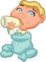 liten bebis äter från en flaska, napp vektor