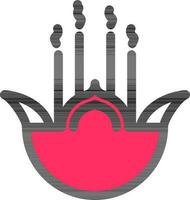 Weihrauch Halter Symbol oder Symbol im Rosa und Weiß Farbe. vektor