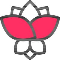 eben Stil von Lotus Symbol oder Symbol im Weiß und Rosa Farbe. vektor