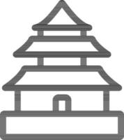 Vektor Illustration von Buddhist Tempel oder Pagode Symbol im Schlaganfall Stil.