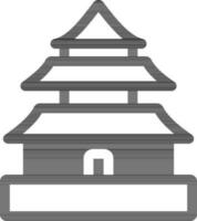 Vektor Illustration von Buddhist Tempel oder Pagode Symbol im schwarz und Weiß Farbe.