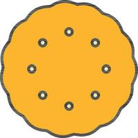 eben Stil runden Plätzchen Symbol im Gelb Farbe. vektor