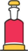alkohol eller rom flaska ikon i rosa och gul Färg. platt stil. vektor