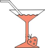 Erdbeere Daiquiri Symbol im rot Farbe. vektor