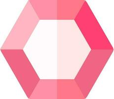 Hexagon Diamant Symbol im Rosa Farbe. vektor