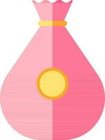 pengar väska ikon i rosa och gul Färg. vektor