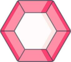 sexhörning diamant ikon i rosa Färg. vektor