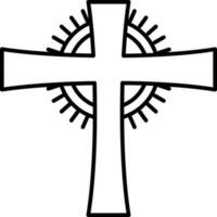 Christentum Kreuz Symbol im schwarz Linie Kunst. vektor