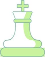 schack kung ikon i grön och vit Färg. vektor
