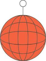 eben Stil Disko Ball Symbol im Orange Farbe. vektor