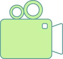 video kamera ikon i grön och vit Färg. vektor
