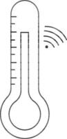 W-lan Thermometer Symbol im schwarz Umriss. vektor