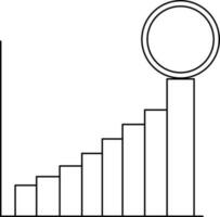 pengar Graf ikon i svart linje konst. vektor