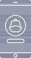 Kreuzfahrt Buchung App im Smartphone Symbol. vektor