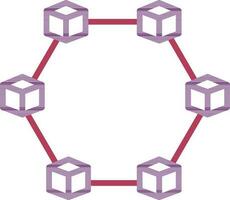 blockchain ikon i rosa och lila Färg. vektor