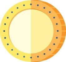 illustration av mynt ikon eller symbol i gul och blå Färg. vektor