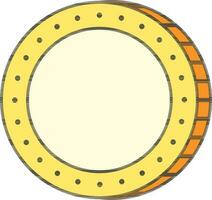 Illustration von Münze Symbol oder Symbol im Gelb Farbe. vektor