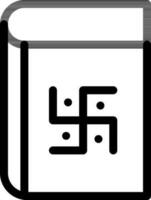 eben Stil Hakenkreuz Zeichen auf Buch Symbol. vektor