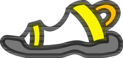 isoliert Sandale Symbol im Gelb und grau Farbe. vektor